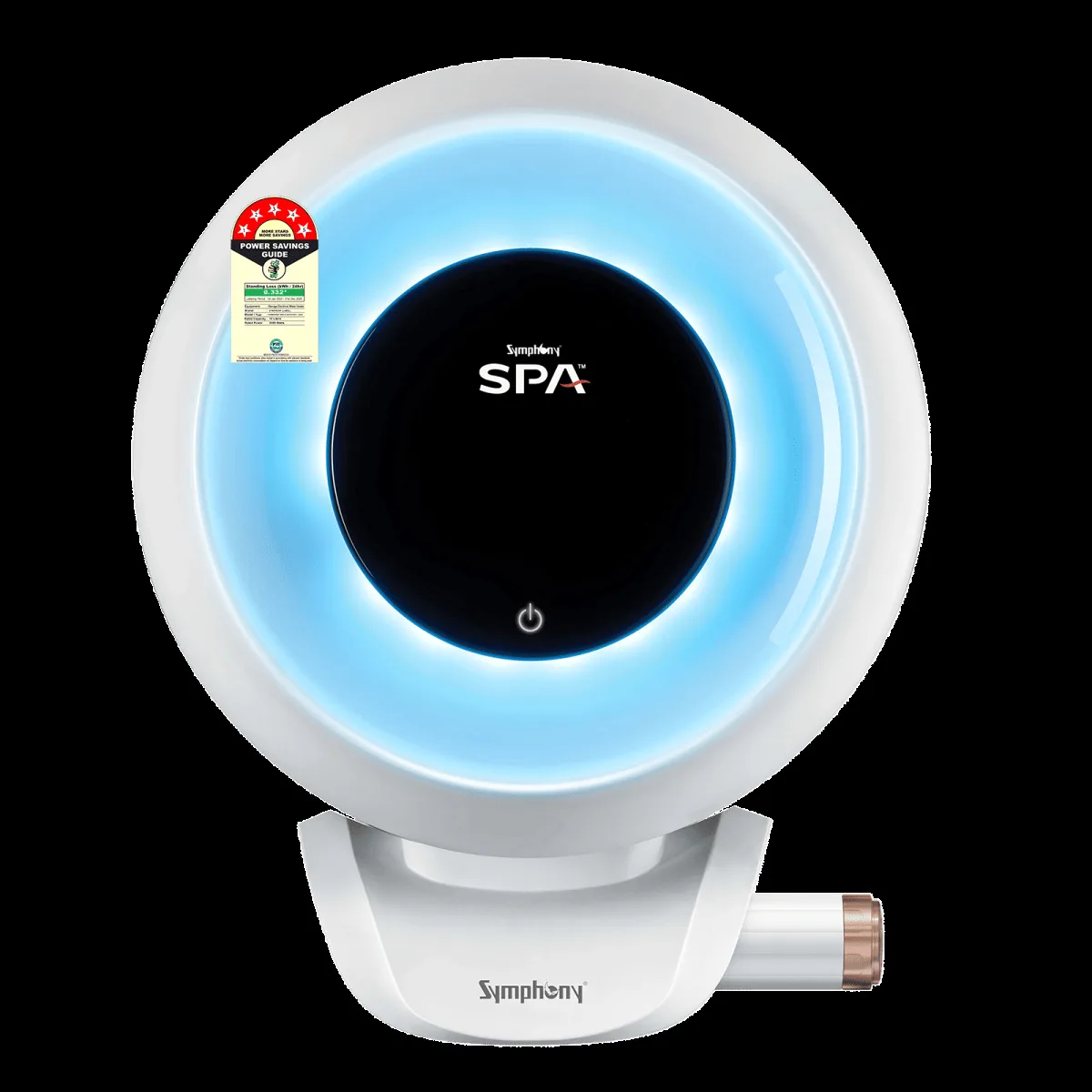 Symphony SPA 10 Litre 5 Star Vertical Storage Geyser with PUROPOD 9-Layer Advanced Water Filtration Technology (White & Grey)
