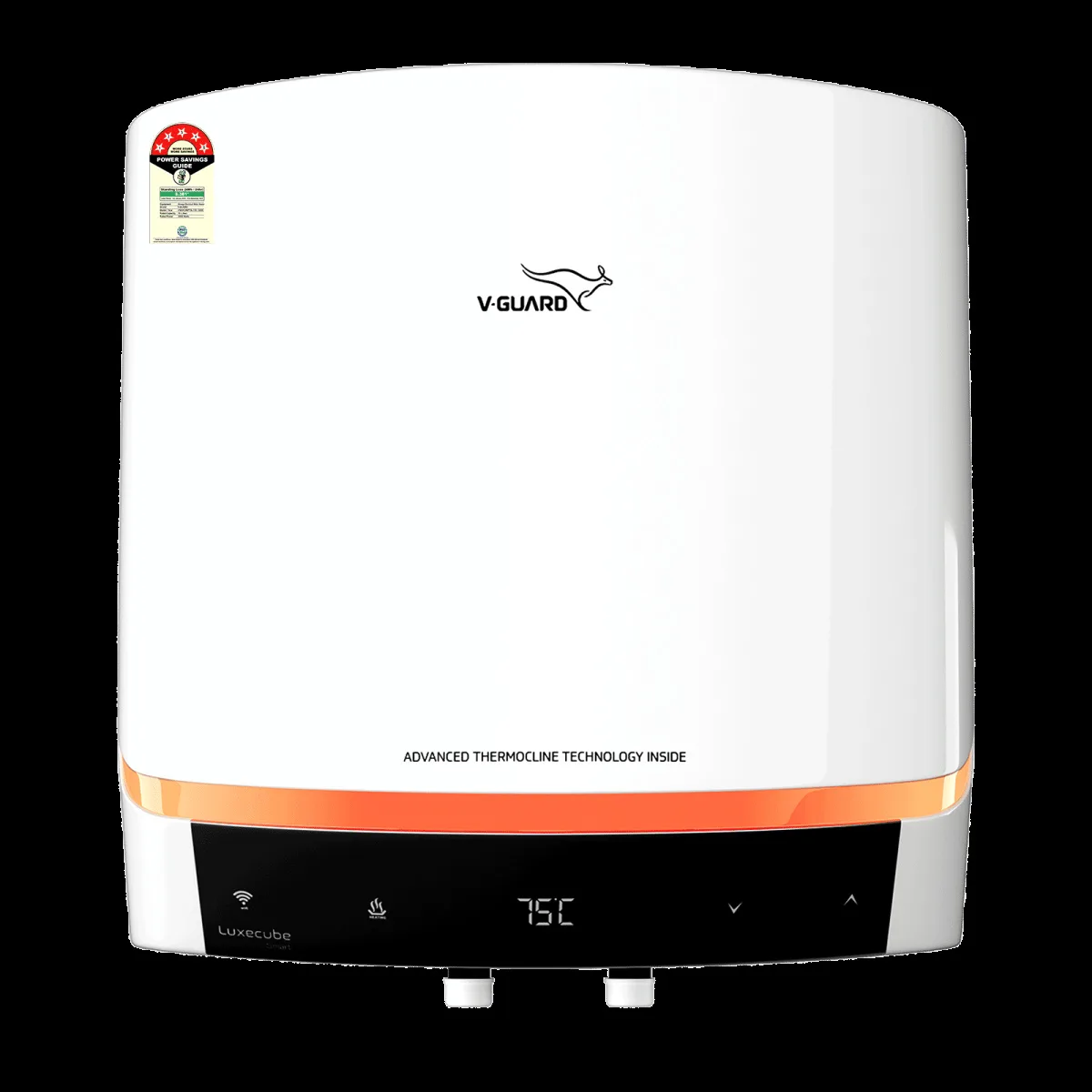 V-GUARD LUXECUBE SMART 15 Litre 5 Star Vertical Smart Geyser with Alexa & Google Assistant Compatibilty (White)