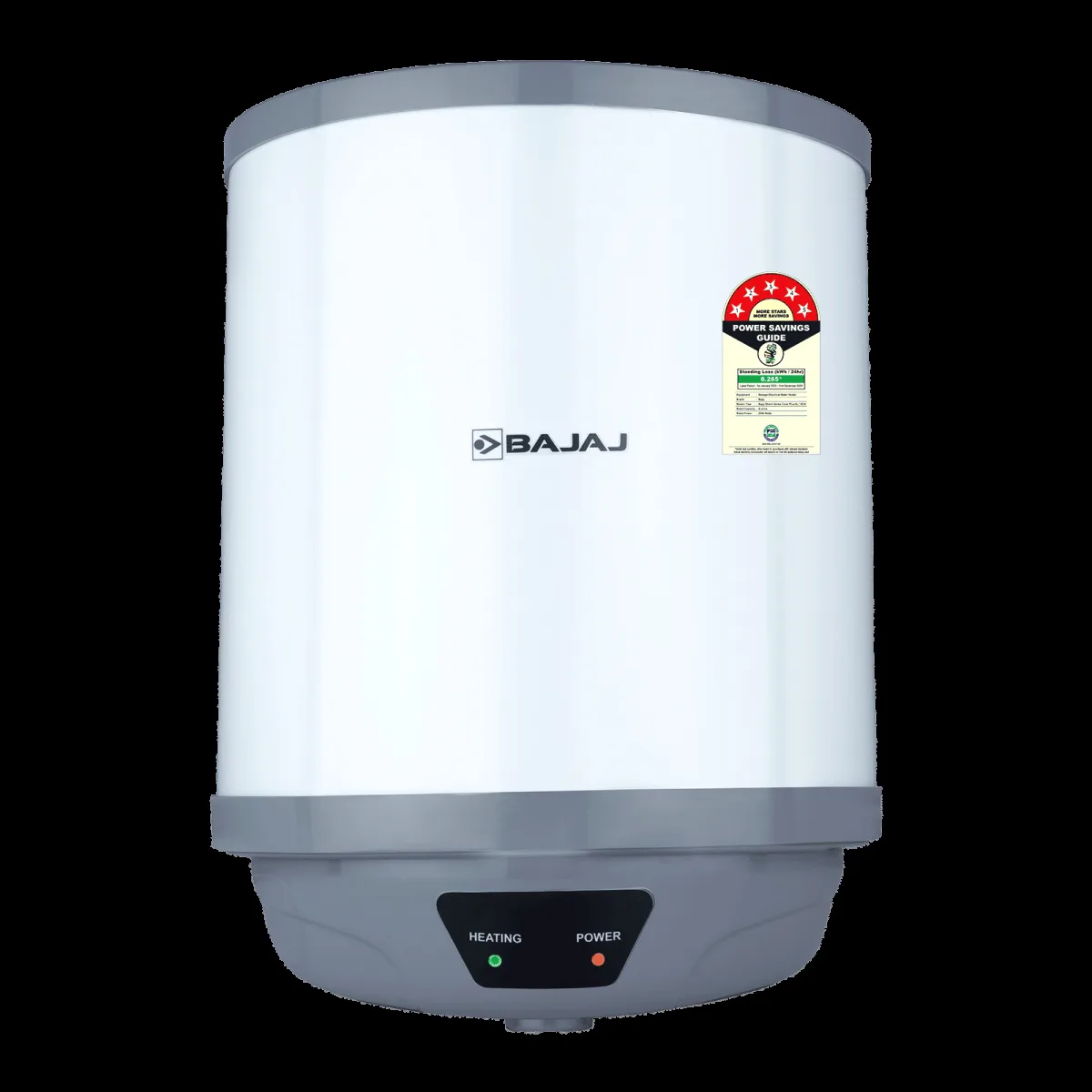 BAJAJ Shield Crest Plus 6 Litre 5 Star Vertical Storage Geyser with Swirlflow Technology (White & Grey)