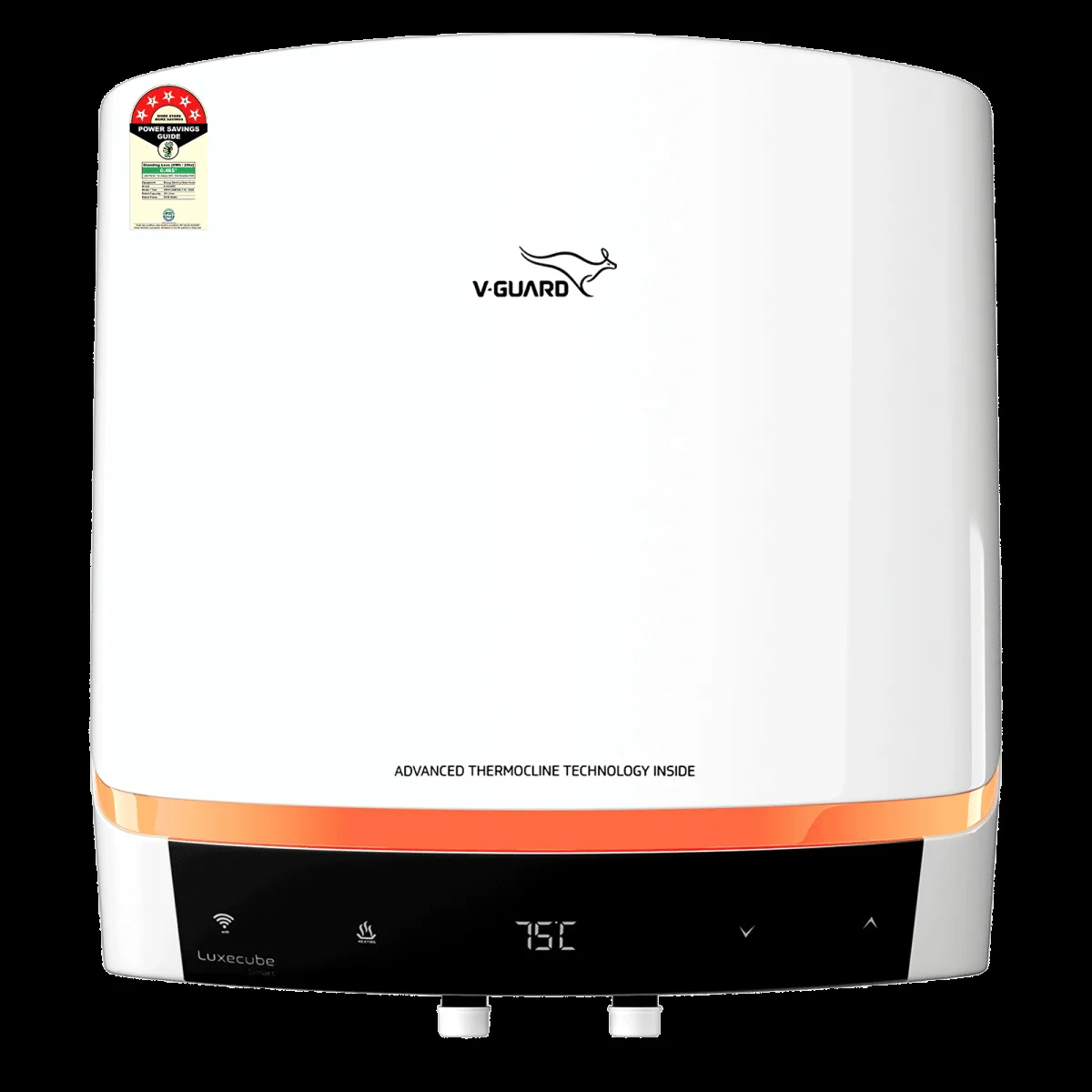V-GUARD LUXECUBE SMART 25 Litre 5 Star Vertical Smart Geyser with Alexa & Google Assistant Compatibilty (White)