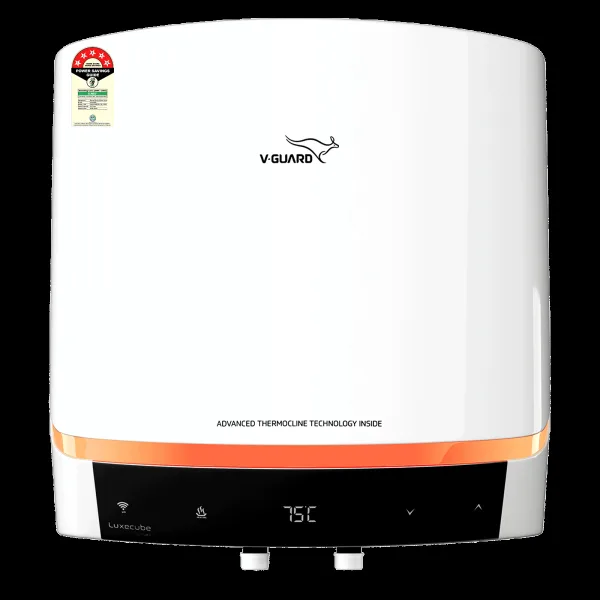 V-GUARD LUXECUBE SMART 25 Litre 5 Star Vertical Smart Geyser with Alexa & Google Assistant Compatibilty (White)