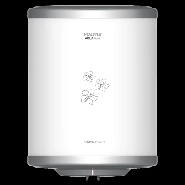 VOLTAS Aqua Prime 25 Litre 4 Star Vertical Storage Geyser with Quartzline Technology (White & Silver)