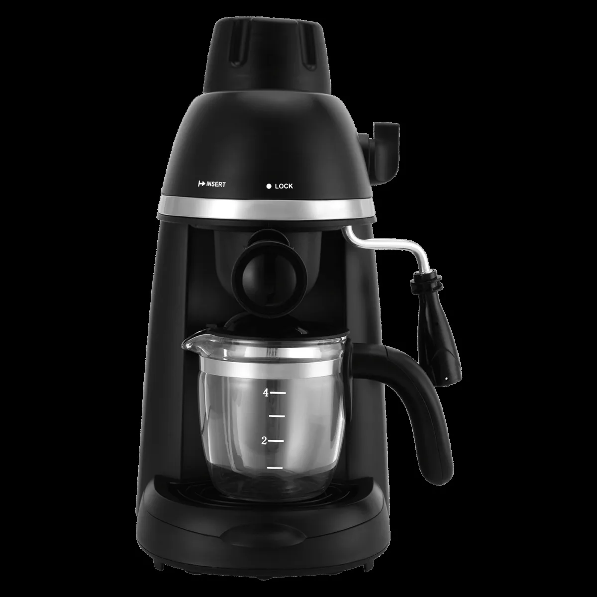 Russell Hobbs RCM800CE 800 Watt 4 Cups Fully Automatic Espresso & Cappuccino Coffee Maker with Integrated Frothing Function (Black)