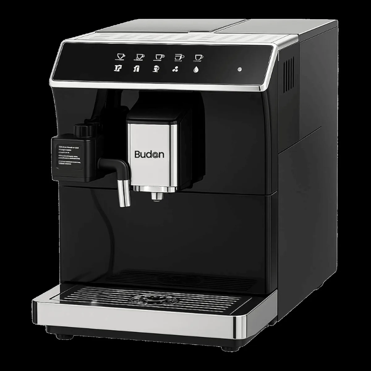 Budan X7 1300 Watt Automatic Espresso, Americano, Latte & Cappuccino Coffee Maker with Warm Cup Function (Black)