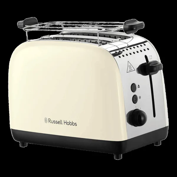 Russell Hobbs Colours Plus 1600W 2 Slice Pop-Up Toaster with Browning Levels (Cream)