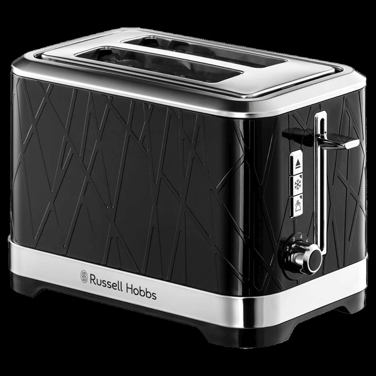 Russell Hobbs Structure 1050W 2 Slice Pop-Up Toaster with 3 Temperature Settings (Black)