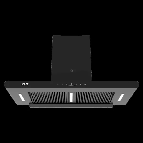 KAFF CANARY DC 90cm 1480m3/hr Ducted Auto Clean Wall Mounted Chimney with Gesture Motion Control (Matte Black)