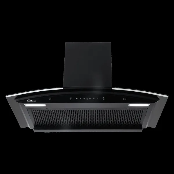 Sunflame Genial 90cm 1350m3/hr Ducted Auto Clean Wall Mounted Chimney with Motion Sensor Control (Black)