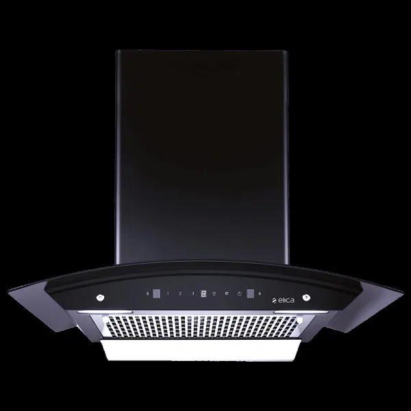 elica WDFL 606 HAC LTW MS NERO 60cm 1200m3/hr Ducted Auto Clean Wall Mounted Chimney with Motion Sensor Control (Black)
