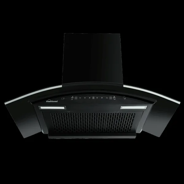 Sunflame Genial 75cm 1300m3/hr Ducted Auto Clean Wall Mounted Chimney with Motion Sensor Control (Black)
