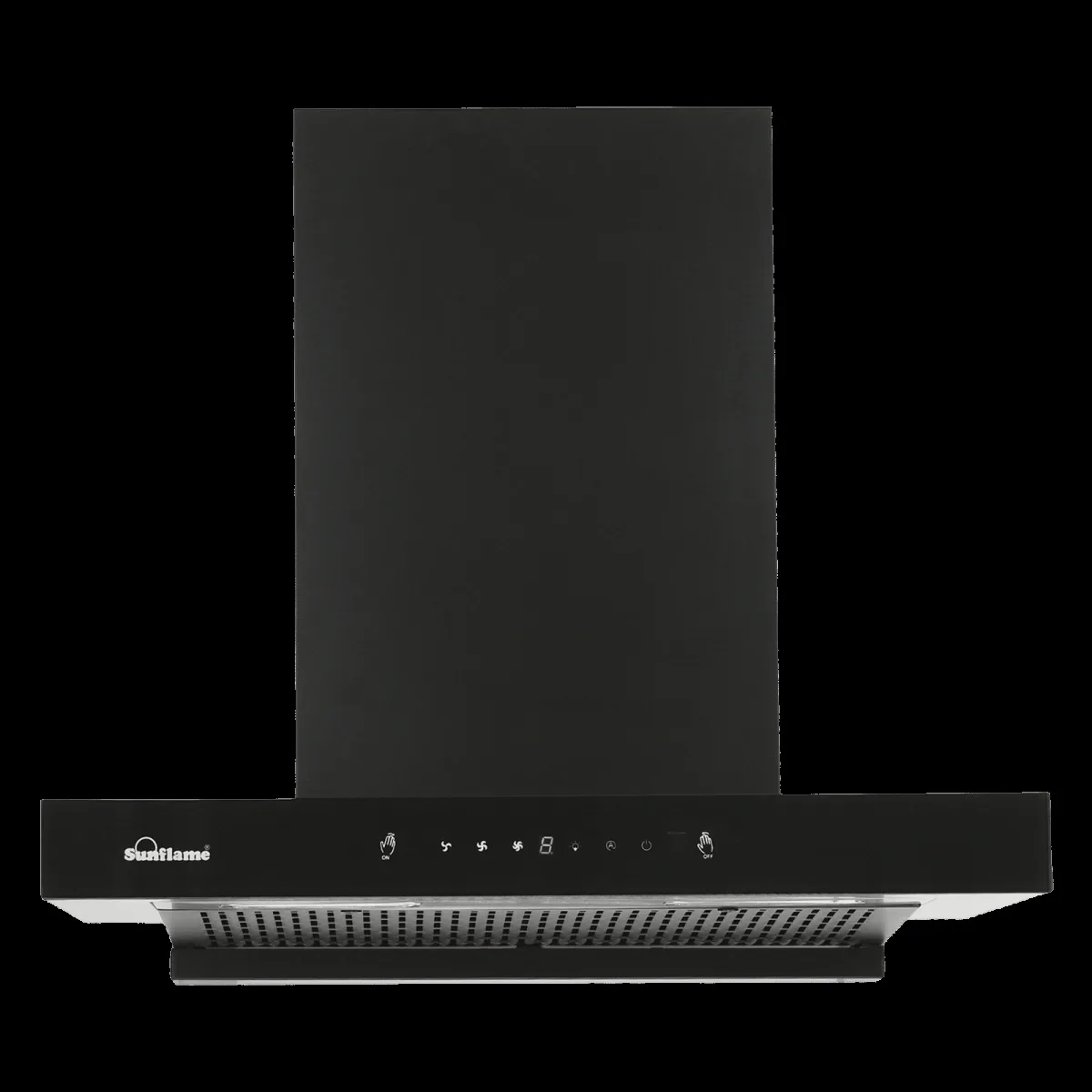 Sunflame Cupo 90cm 1250m3/hr Ducted Auto Clean Wall Mounted Chimney with Motion Sensor (Black)