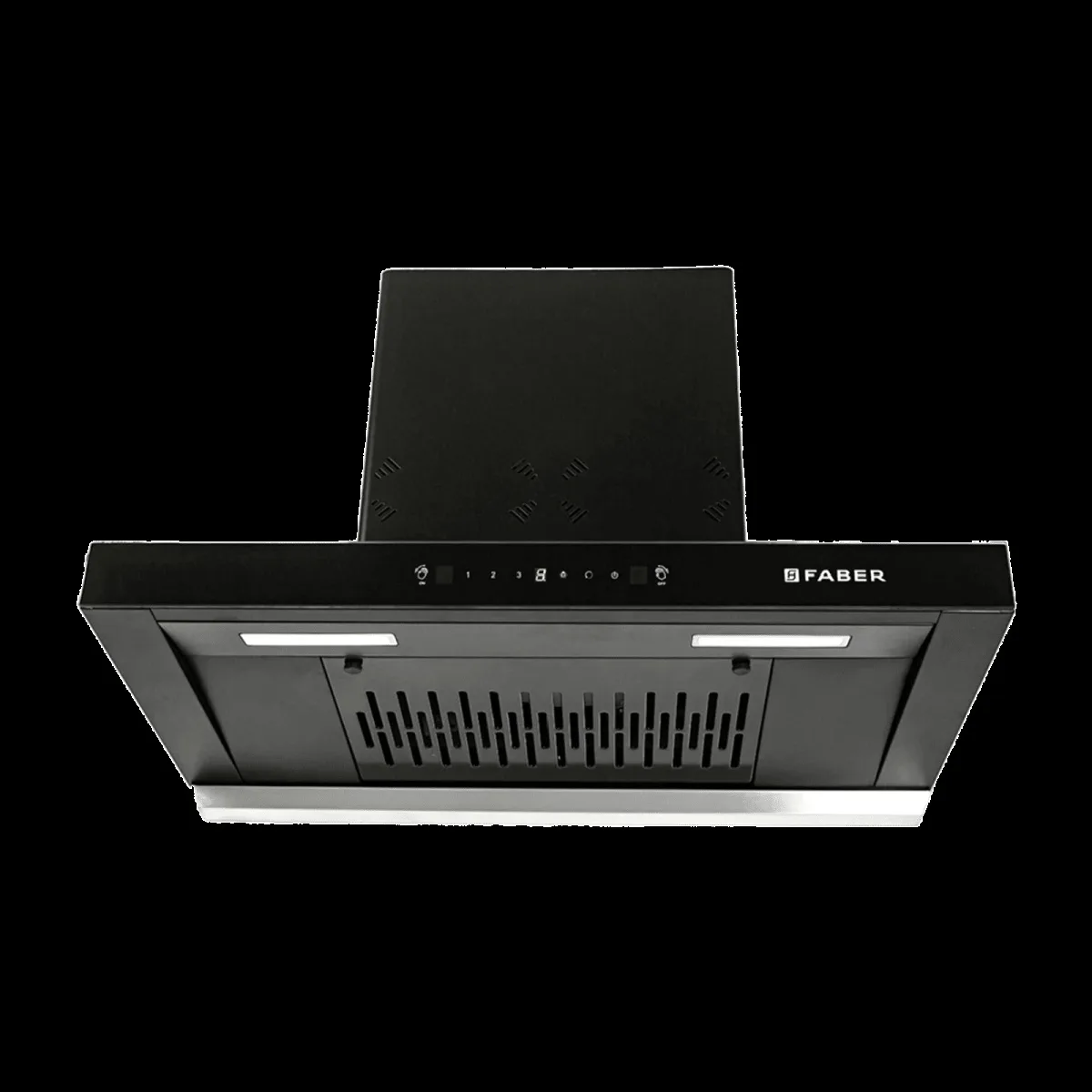 FABER Hood Silencio 3D IND HC SC FL BK 90 T cm 1325m3/hr Ducted Auto Clean Wall Mounted Chimney with Touch Control Panel (Black)