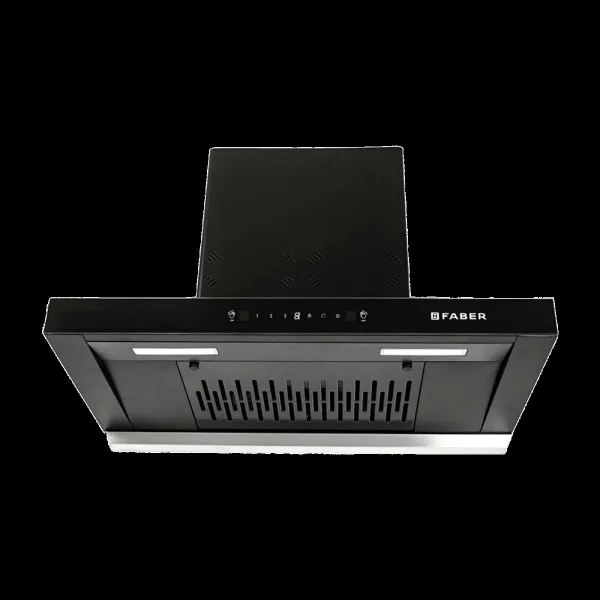 FABER Hood Silencio 3D IND HC SC FL BK 90 T cm 1325m3/hr Ducted Auto Clean Wall Mounted Chimney with Touch Control Panel (Black)