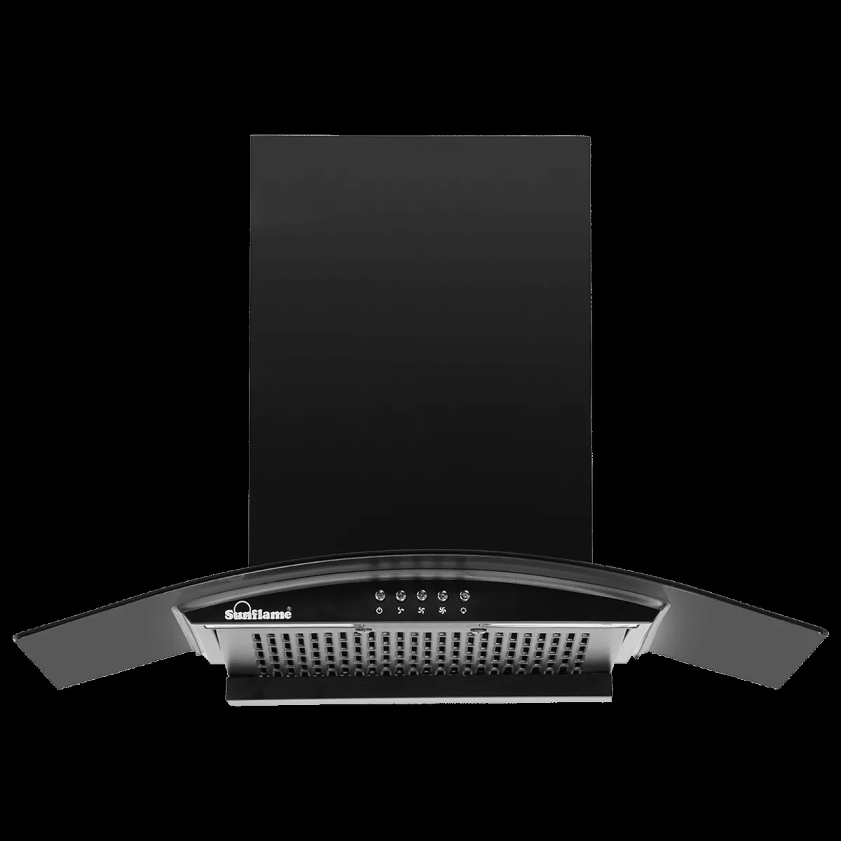 Sunflame Naples 60cm 1100m3/hr Ducted Wall Mounted Chimney with 3-Speed Exhaust Fan (Black)