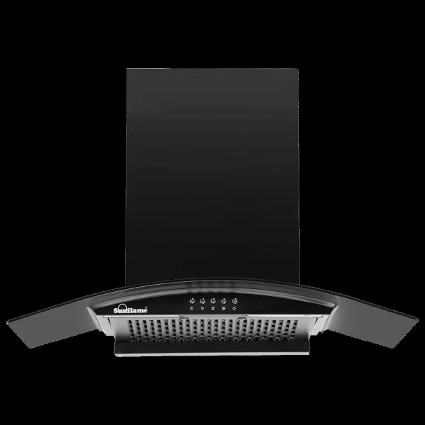 Sunflame Naples 60cm 1100m3/hr Ducted Wall Mounted Chimney with 3-Speed Exhaust Fan (Black)