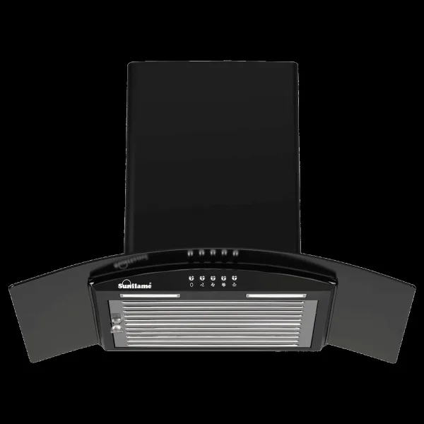 Sunflame BELLA 60 BK 60cm 1100m3/hr Ducted Wall Mounted Chimney with Baffle Filter (Black)