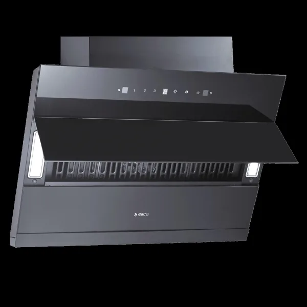 elica MATT EFL 3V 901 HAC LTW MS NERO 90cm 1700m3/hr Ducted Auto Clean Wall Mounted Chimney with Motion Sensor (Black)