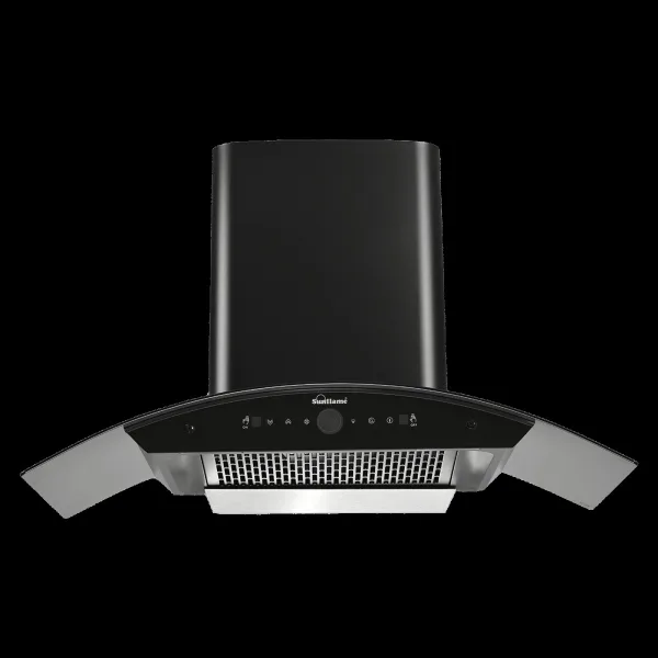 Sunflame Sereno 90cm 1400m3/hr Ducted Auto Clean Wall Mounted Chimney with Motion Sensor (Black)