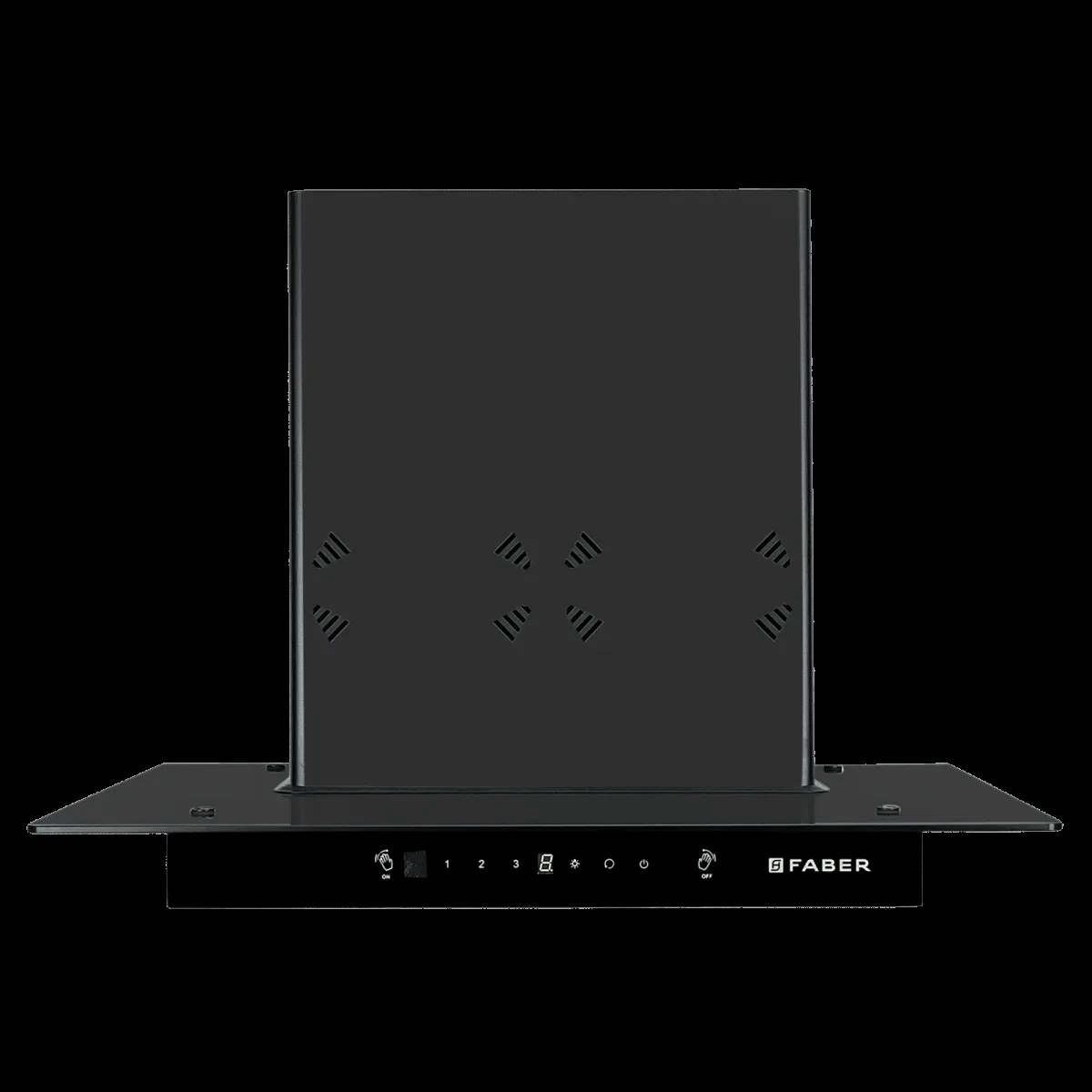FABER HOOD COSMOS 3D HC SC BK BF 60cm 1400m3/hr Ducted Auto Clean Wall Mounted Chimney with Odour Sensor (Black)