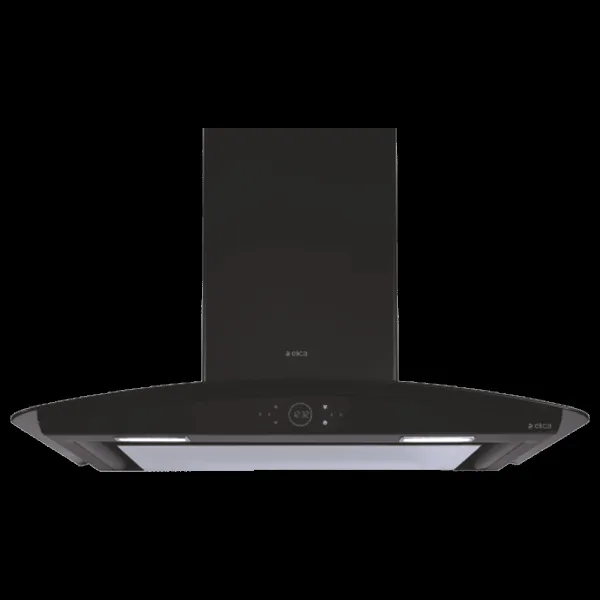elica ISMART GLACE FL HAC 90 LTW NERO 90cm 1425m3/hr Ducted Auto Clean Wall Mounted Chimney with Motion Sensor (Black)
