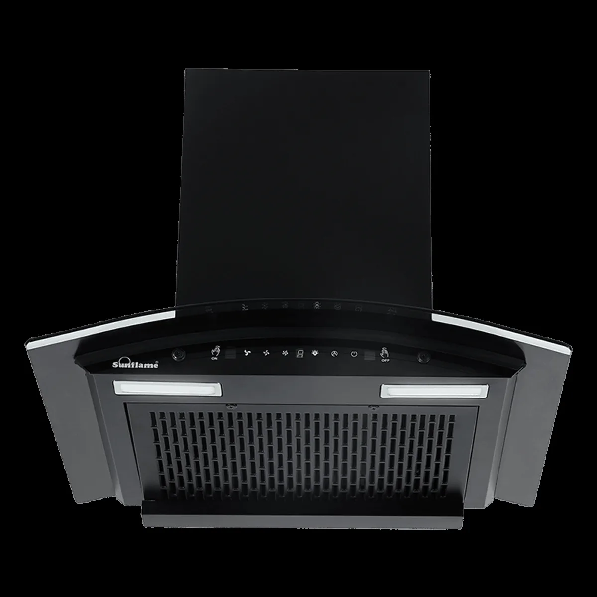 Sunflame Genial 60cm 1250m3/hr Ducted Auto Clean Wall Mounted Chimney with Motion Sensor Control (Black)