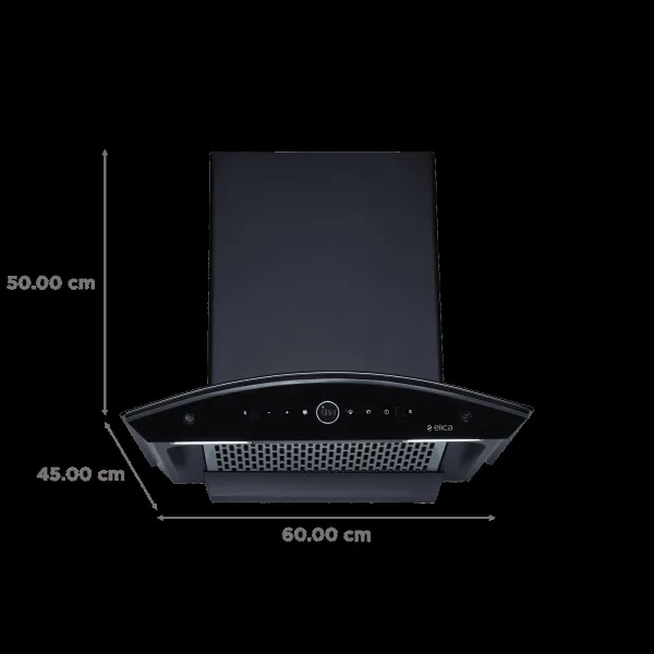 elica PRO PLUS FL BLDC 60cm 1600m3/hr Ducted Auto Clean Wall Mounted Chimney with Motion Sensor Control (Black)