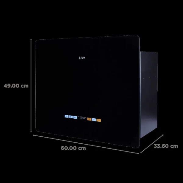 elica HOOD KITTY PLUGNPLAY BLDC 600 MS 60cm 1400m3/hr Ductless Auto Clean Wall Mounted Chimney with BLDC Motor (Black)