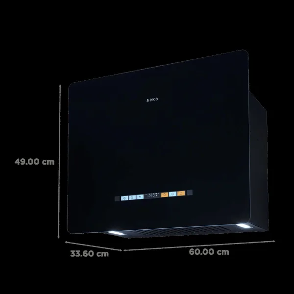elica HOOD KITTY PLUGNPLAY BF 600 MS 60cm 1250m3/hr Ductless Auto Clean Wall Mounted Chimney with Motion Sensor (Black)