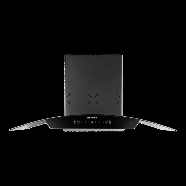 Faber HOOD STELLA 3D IN HC SC FL BK 90 90cm 1400m3/hr Ductless Heat Auto Clean Wall Mounted Chimney with Odour Sensor (Black)