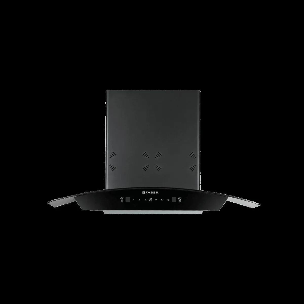 Faber HOOD STELLA 3D IN HC SC FL BK 75 75cm 1400m3/hr Ductless Heat Auto Clean Wall Mounted Chimney with Odour Sensor (Black)