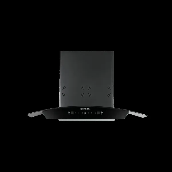 Faber HOOD STELLA 3D IN HC SC FL BK 75 75cm 1400m3/hr Ductless Heat Auto Clean Wall Mounted Chimney with Odour Sensor (Black)