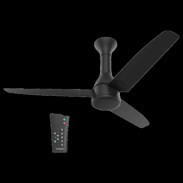 Crompton Energion Roverr 5 Star 1200mm Sweep 3 Blade BLDC Motor Ceiling Fan (Anti Rust, Matte Black)