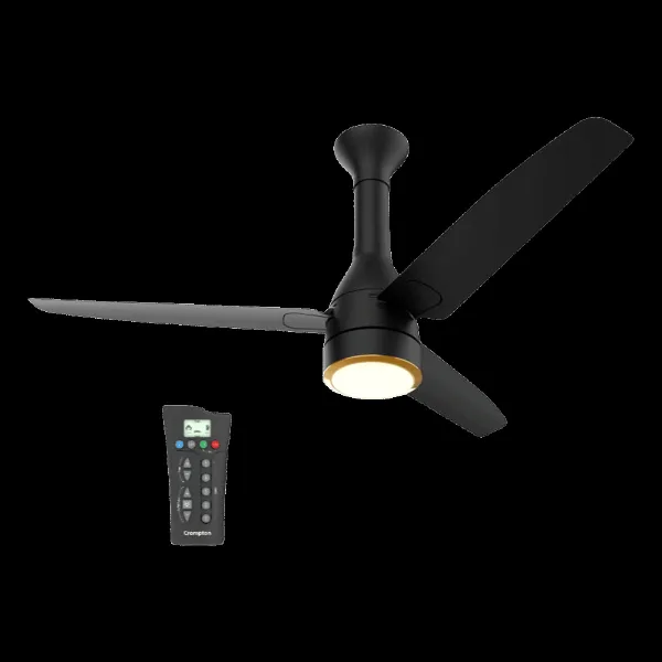 Crompton Energion Roverr Underlight 5 Star 1200mm 3 Blade BLDC Motor Ceiling Fan with Remote (Intelligent Memory Function, Matte Black)