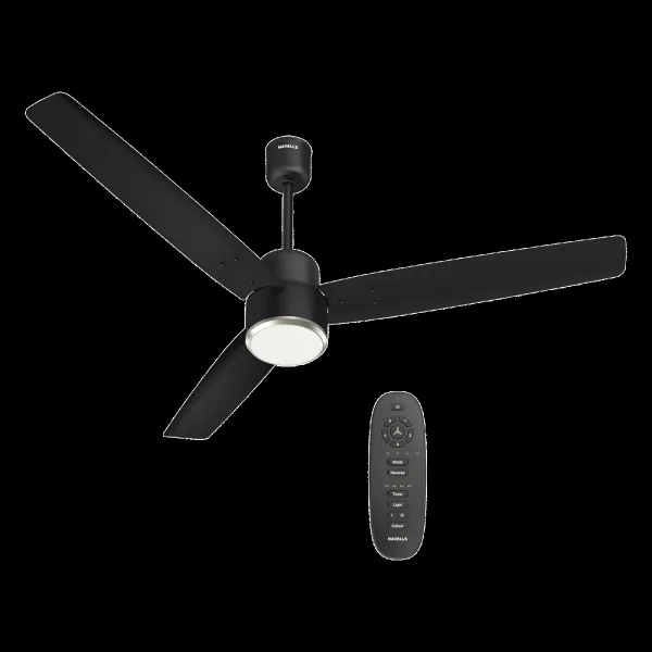 Havells Epic Underlight 5 Star 1200mm 3 Blade BLDC Motor Ceiling Fan with Remote (Reverse Rotation, Matt Black)