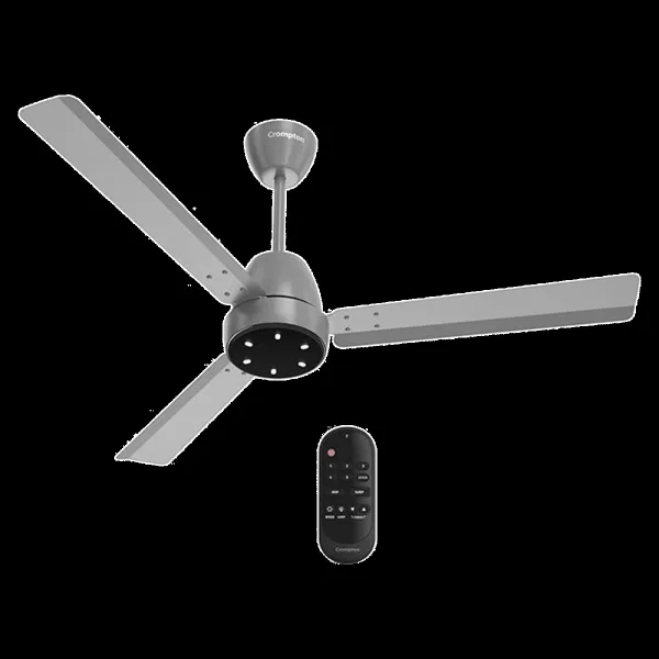 Crompton Energion NITEO 5 Star 1200mm 3 Blade BLDC Motor Ceiling Fan with Remote (Premium LED Lamp, Matt Grey)
