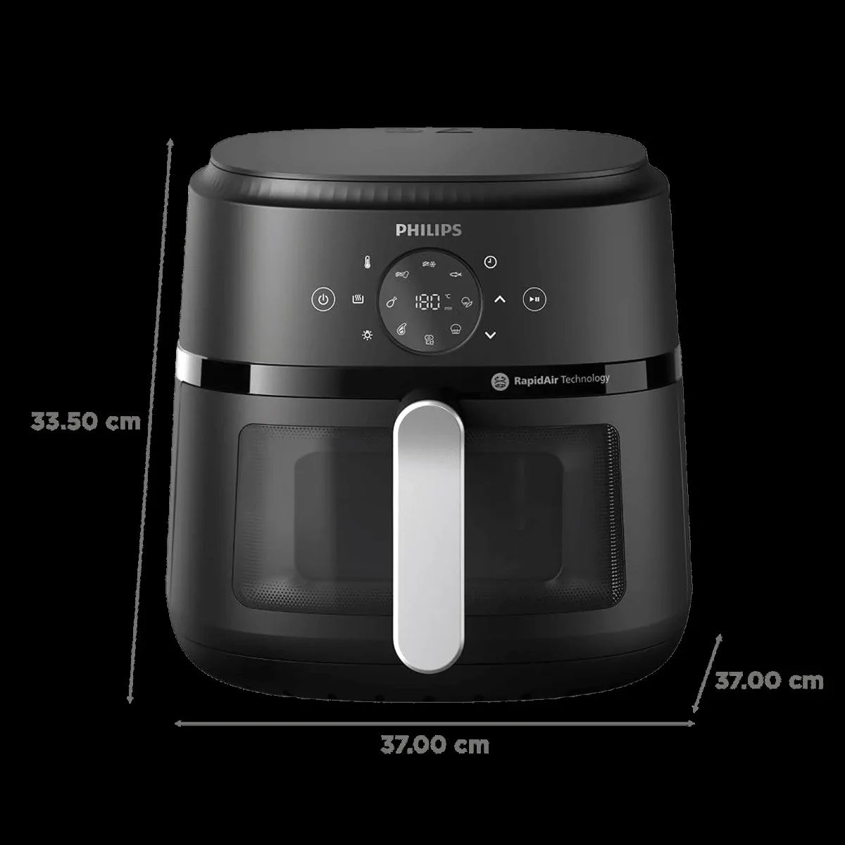 PHILIPS 2000 Series 6.2L 1700 Watt Digital Air Fryer with Rapid Air Technology (Black)