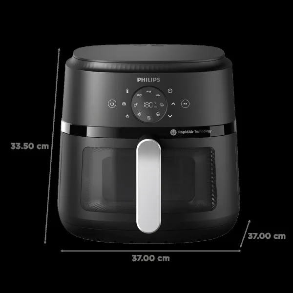 PHILIPS 2000 Series 6.2L 1700 Watt Digital Air Fryer with Rapid Air Technology (Black)
