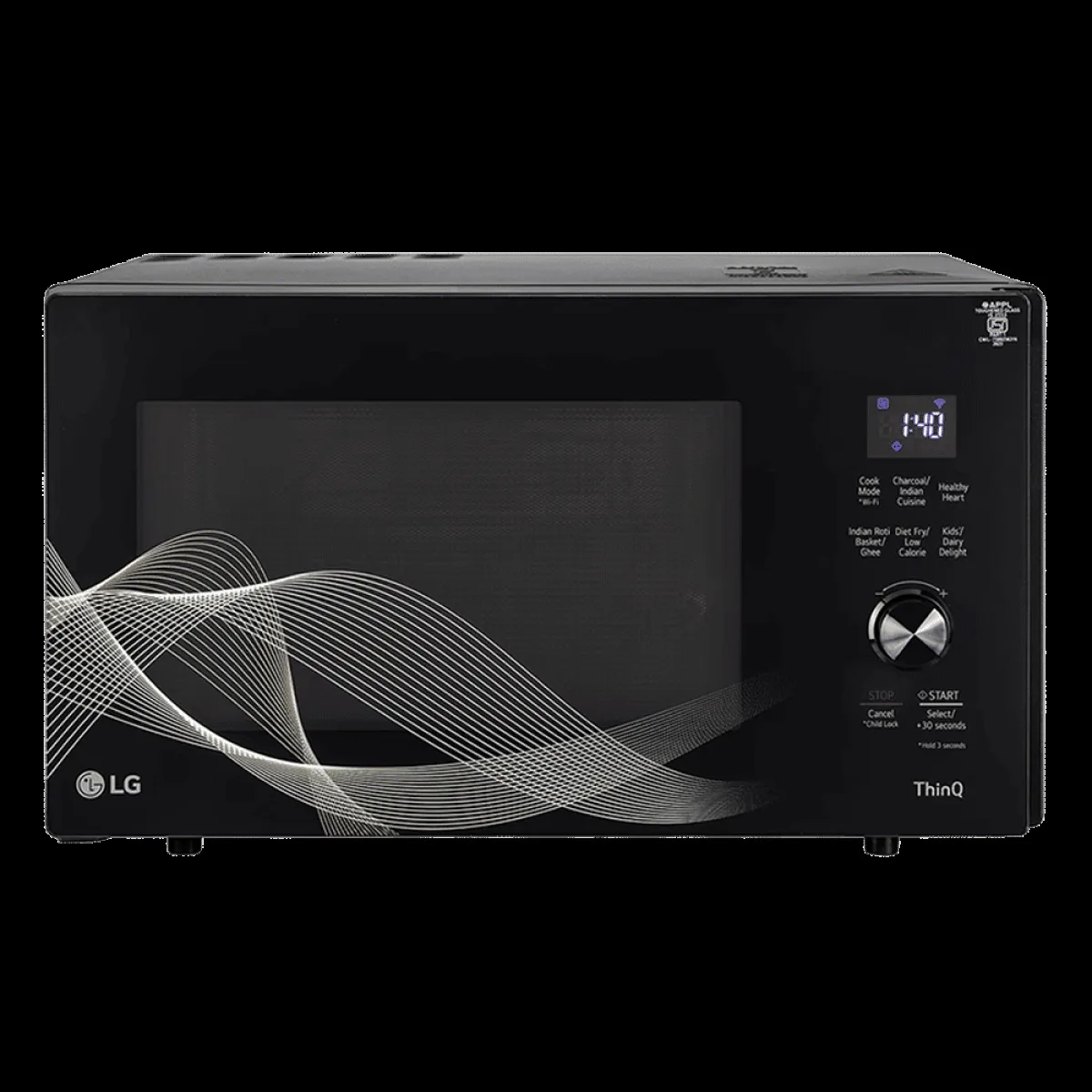 LG 28L Charcoal Convection Microwave Oven with Air Fry Technology (Black)
