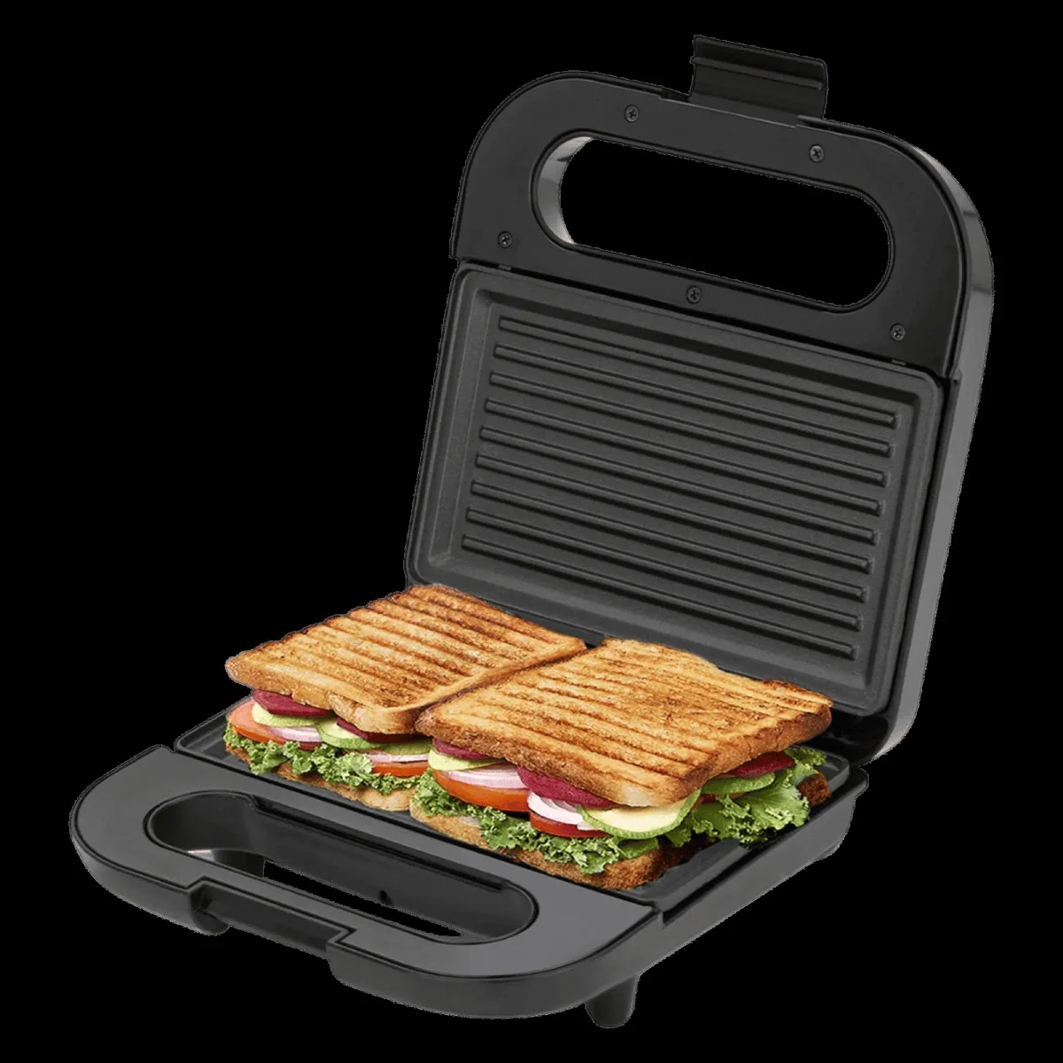 BAJAJ SWX 6 800W 2 Slice Sandwich Maker with Non Stick Coating Plates (Black)