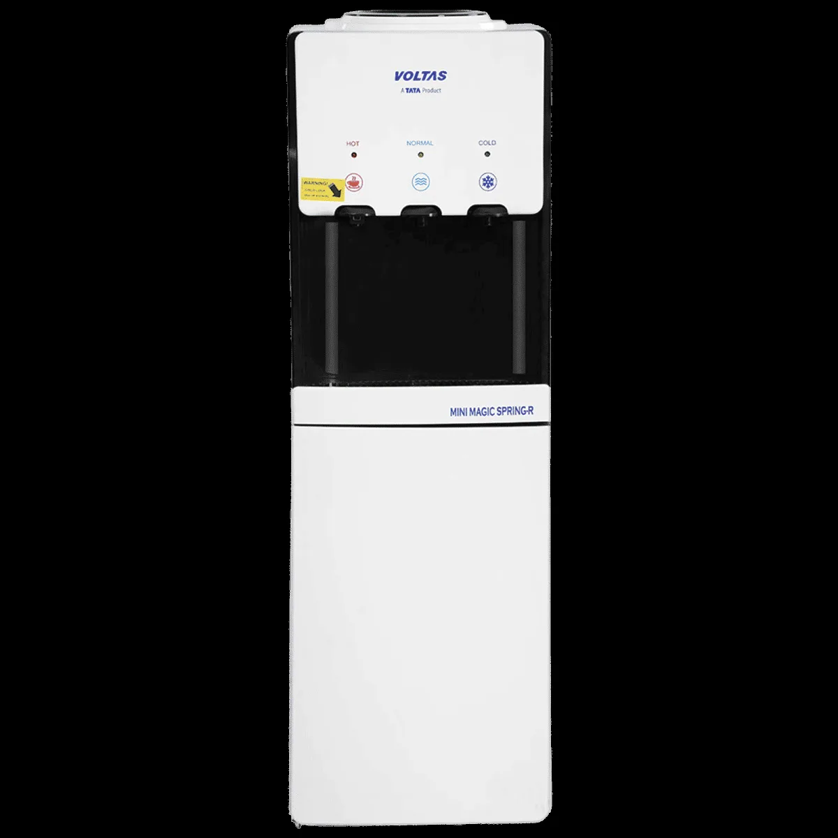 VOLTAS Minimagic Spring RV Plus Hot, Cold & Normal Top Load Water Dispenser with Cooling Cabinet (Black and White)