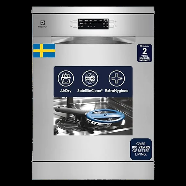 Electrolux UltimateCare 700 14 Place Settings Free Standing Dishwasher with 8 Wash Programs (Stainless Steel)