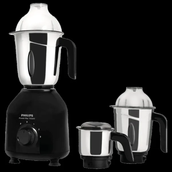 PHILIPS 1000 Watt 3 Jars Mixer Grinder (QuickCool Ventilation Technology, Black)