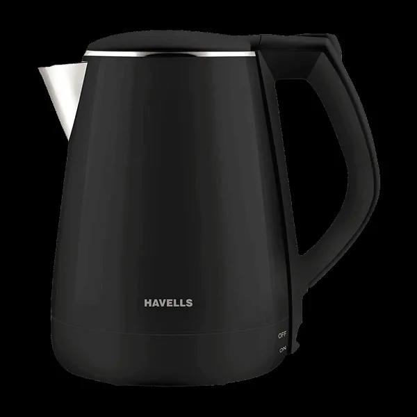 HAVELLS Aqua Plus 1250 Watt 1.2 Litre Electric Kettle with Cool Touch Outer Body (Black)