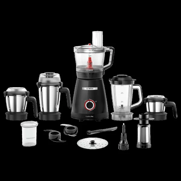 Bosch PureMixx 800 Watt 5 Jars Mixer Grinder (22500 RPM, Patented Stone Pounding Technology, Black)
