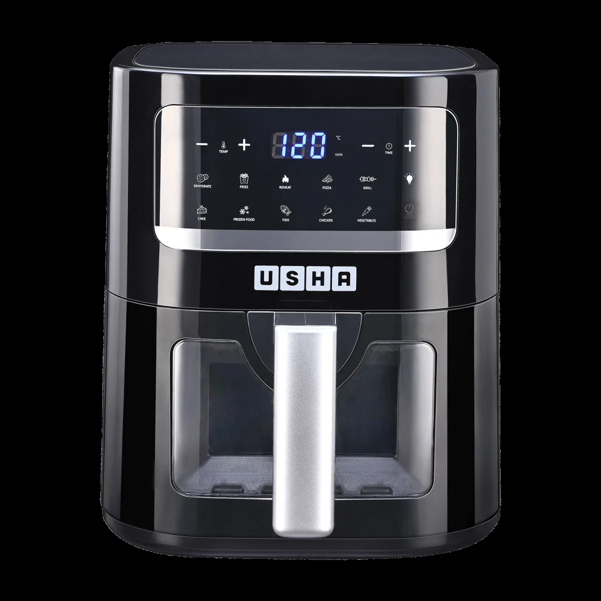 USHA iChef Smart 4.5L 1350 Watt Digital Air Fryer with Turbo Air Circulation Technology (Black)