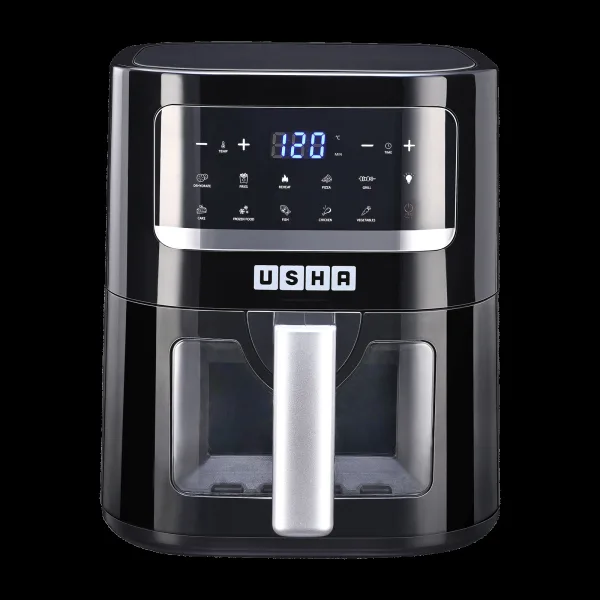 USHA iChef Smart 4.5L 1350 Watt Digital Air Fryer with Turbo Air Circulation Technology (Black)