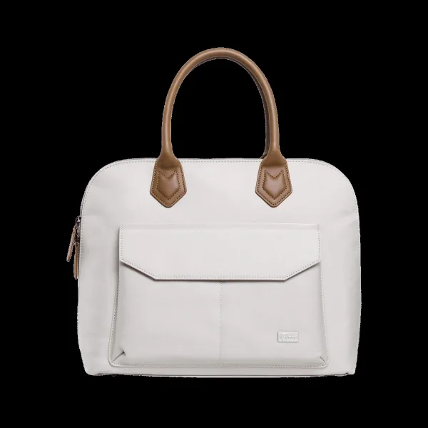 Sunmi Charmer Polyester Sling Bag for 14 Inch Laptop (10 L, Water Resistant, Off White)