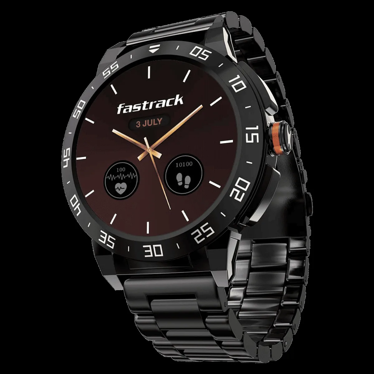 fastrack Magnus FX3 Smartwatch with Bluetooth Calling (37mm UltraVU Display, IP68 Water Resistant, Black Metal Strap)