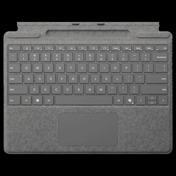 Microsoft EP2-01842 Wireless Keyboard Case for Surface Pro (11th Gen) with Pen Storage (78 Backlit Keys, Platinum)