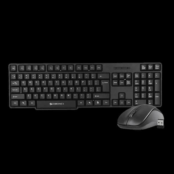 Zebronics Zeb Companion 107 Wireless Keyboard & Mouse Combo (104 Keys, 1200 DPI, Ergonomic Design, Black)